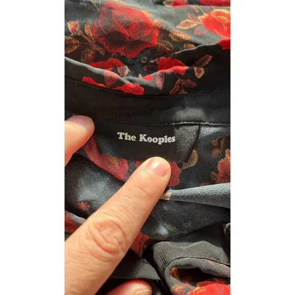 THE KOOPLES FLORAL SHEER BUTTON UP BLOUSE OVERSIZED FIT XXS - Picture 7 of 10